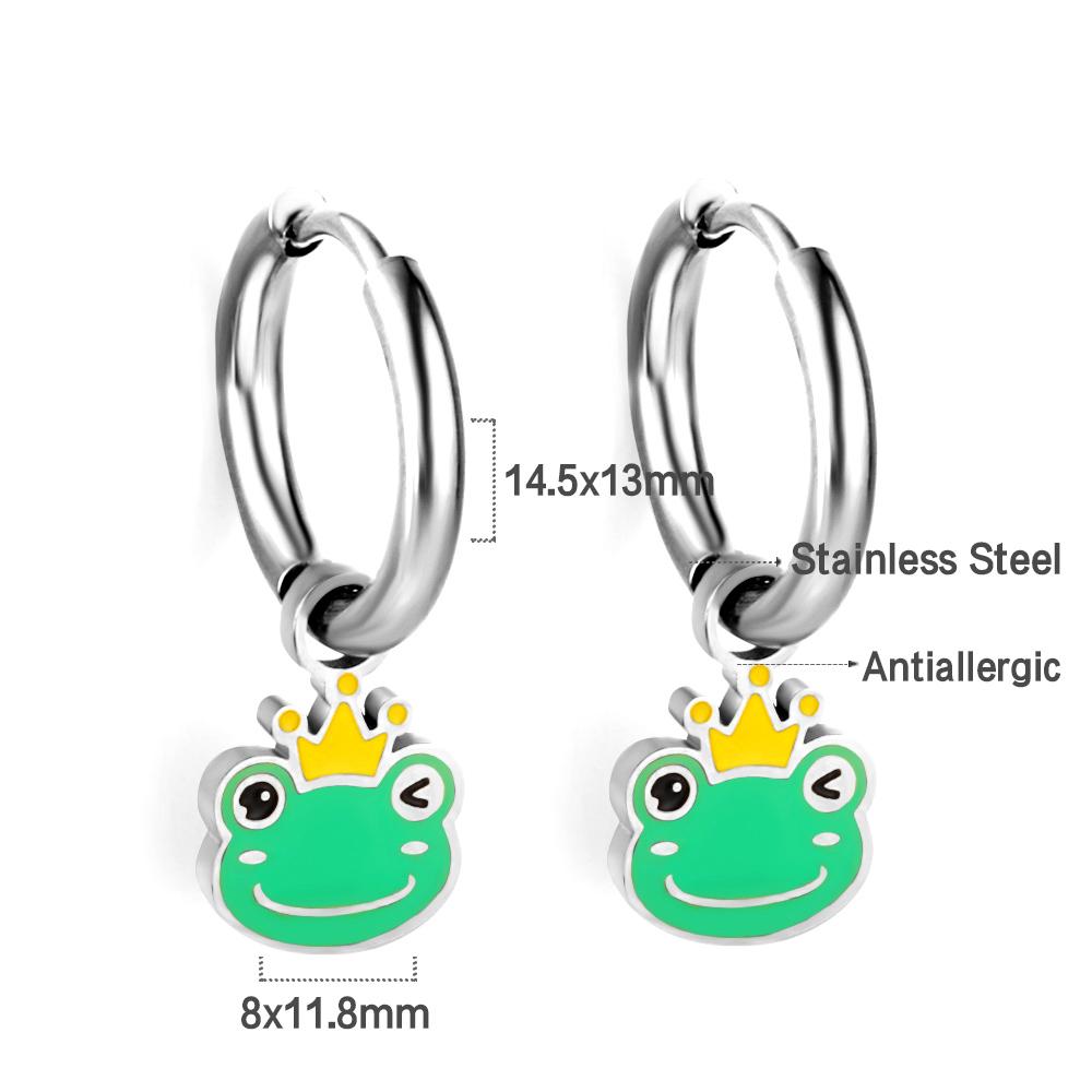 

Cute Animal Panda Dinosaur Pendant Earrings Stainless Steel Studs Creative Waterproof Jewelry for Girls Daily Accessories
