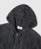 Lemain Second 2Way_Aran Washable Oversized Cable Hooded Zip-Up Knit [Charcoal]