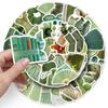 50-Piece Green Graffiti Style Cute Stickers for Journaling, DIY Phone Cases, and Luggage