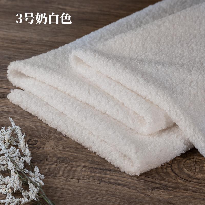Teddy Plush Fabric Elasticity Soft By The Meter for Toys Pet Nest Cushion Handmade DIY Sewing Faux Lamb Fur Cloth Beige White