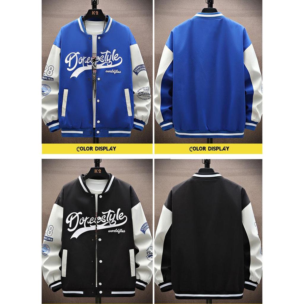 Baseball Clothing  Men's Tide Loosecasual Trend of Teenage Students Spring and Fall College Wind Jackets Plus Size