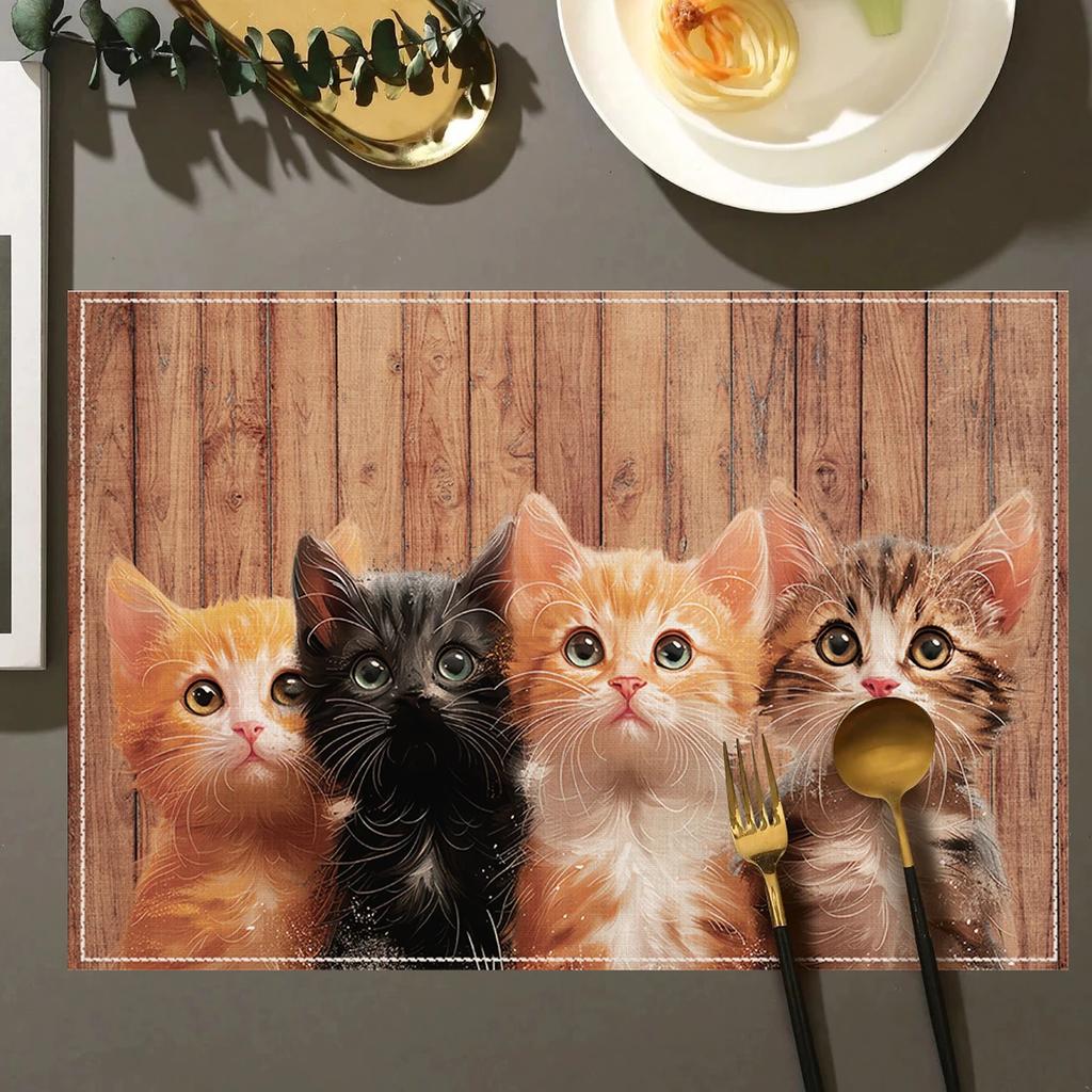 1PC Cats Printed Placemats Birthday Party Decoration Kids Adults Favors Placemats Happy 1st Birthday Baby Shower Table Decor