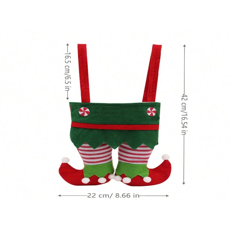 

Рождественский чулок, подарочный мешок, праздничное украшение, рождественская подвесная игрушка, мешок для конфет Санта-Клауса зелёный
