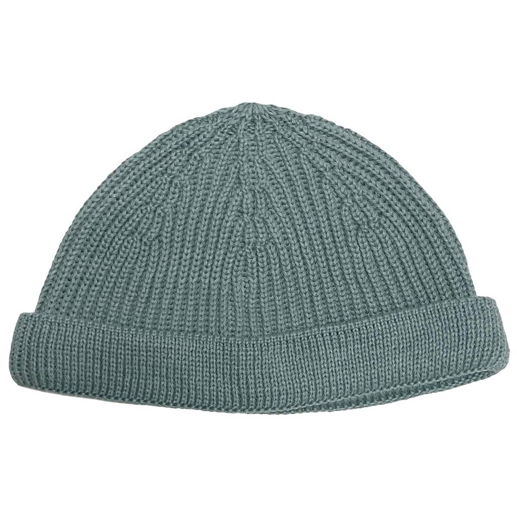 Basic Enchi All Season Short Roll Hand Shallow Knit Islamic One Size Fits and Dusty Blue Watch, Washable, Beanie, Watch, Stretchy, Washable, Volume,