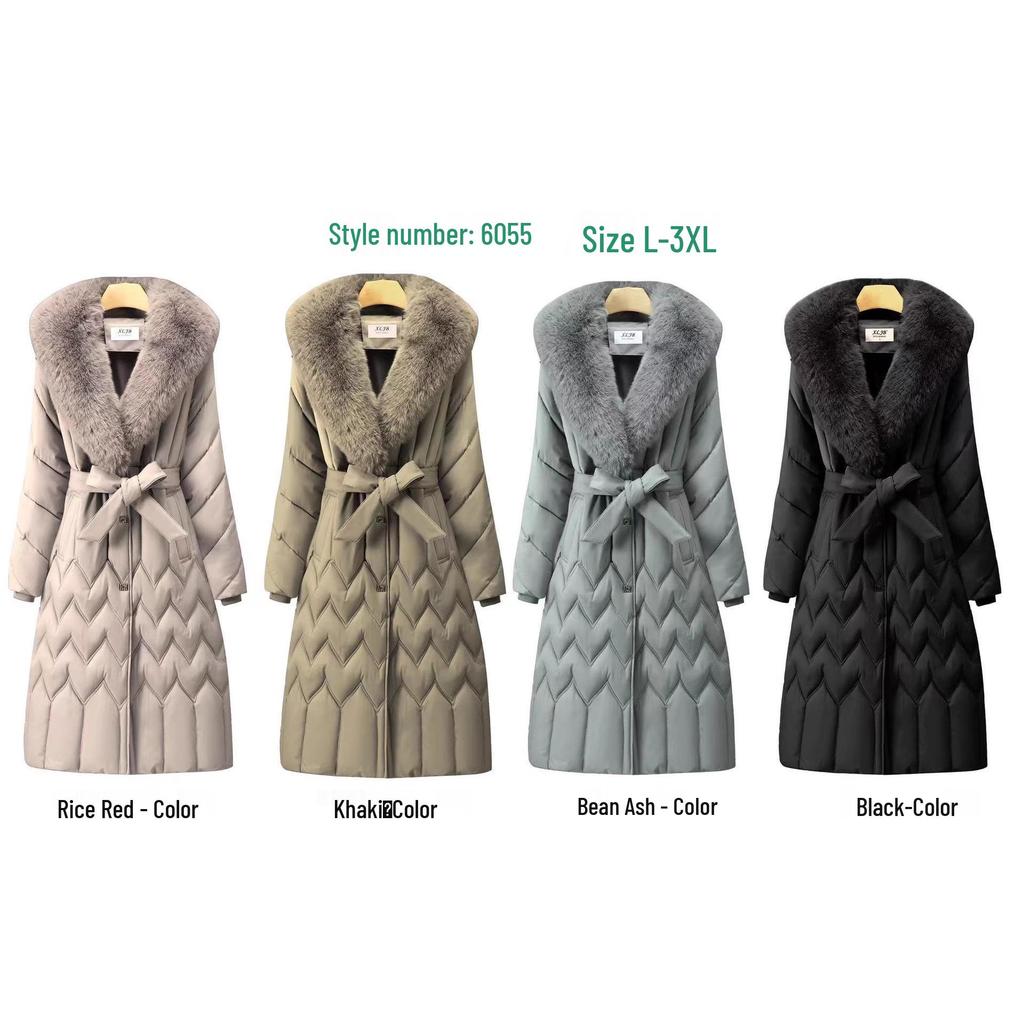 Women’s Long Over-the-Knee Cotton Coat - Winter Plus Size Fashion for Middle-Aged & Elderly