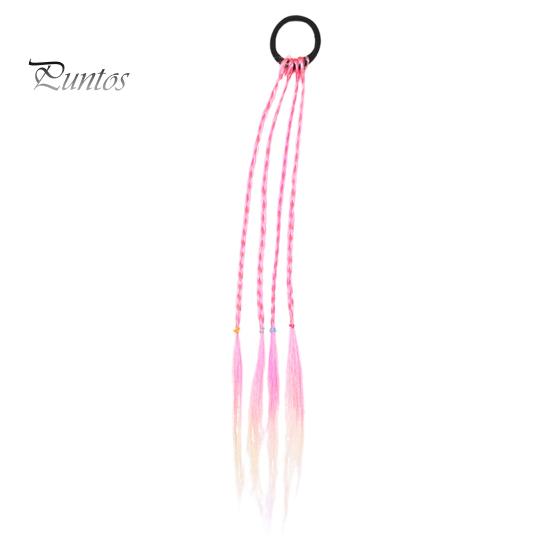 Flettet parykk Hårtau Elastisk bånd Ingen hodebunnsskade Hårslips Fargerikt tau Gradient farge Parykk Pigtail Hårtilbehør