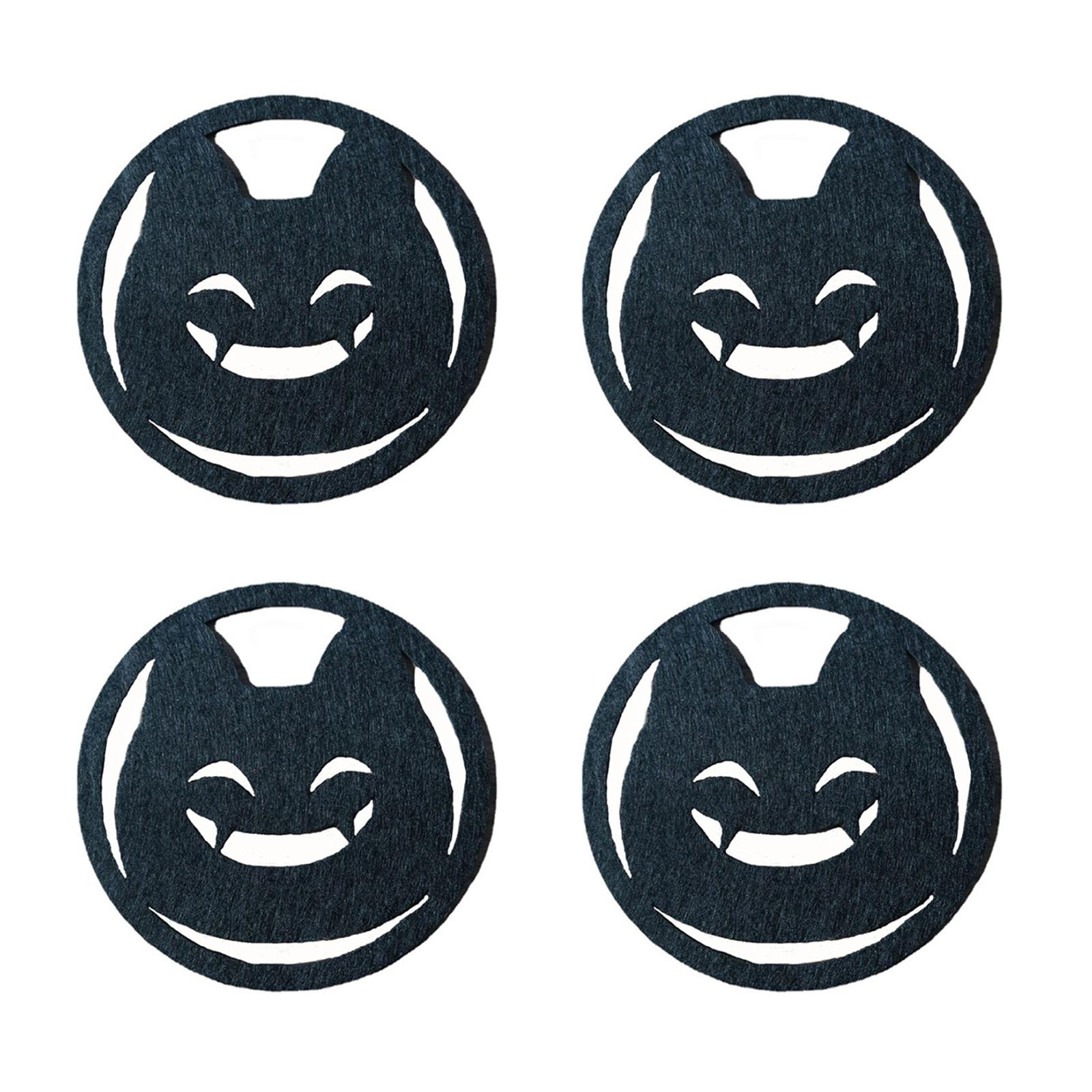 4Pcs Halloween Coaster Halloween Tablecloth Tabletop Decorations Coaster For Dining Table Felt Coaster Drink Mats