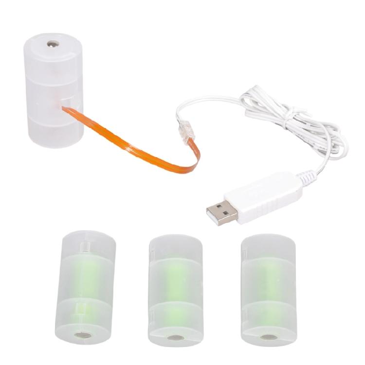 USB Power Converter 6V D Battery Elimination Replacement 4Pcs 1.5V D Battery for Remote Control LED Light Water Heater
