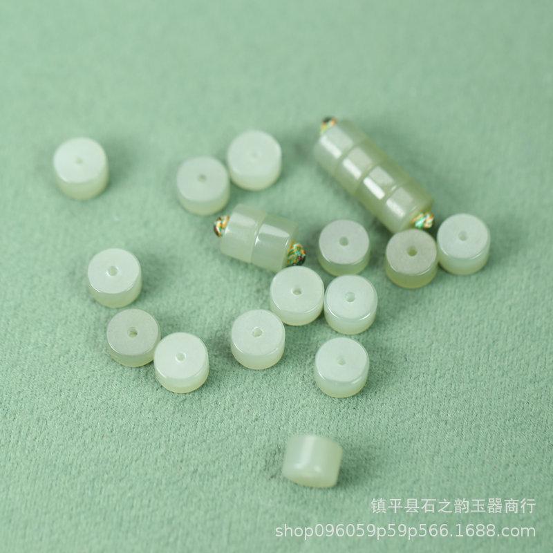 Natural Hetian Jade Spacer Beads for DIY Bracelet Accessories and Ornaments A10