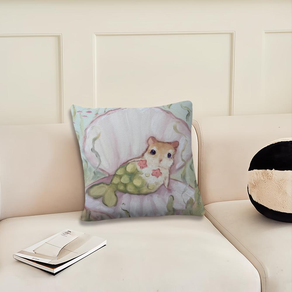 Funny cute Cartoon Hamster cushion cover Pillow Cover Decoration Room Home Sofa living Office Car Nordic Simplicity