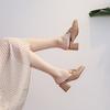 676-19 Half-drag women's outer wear 2025 summer new French lazy muller shoes high-heeled small leather shoes