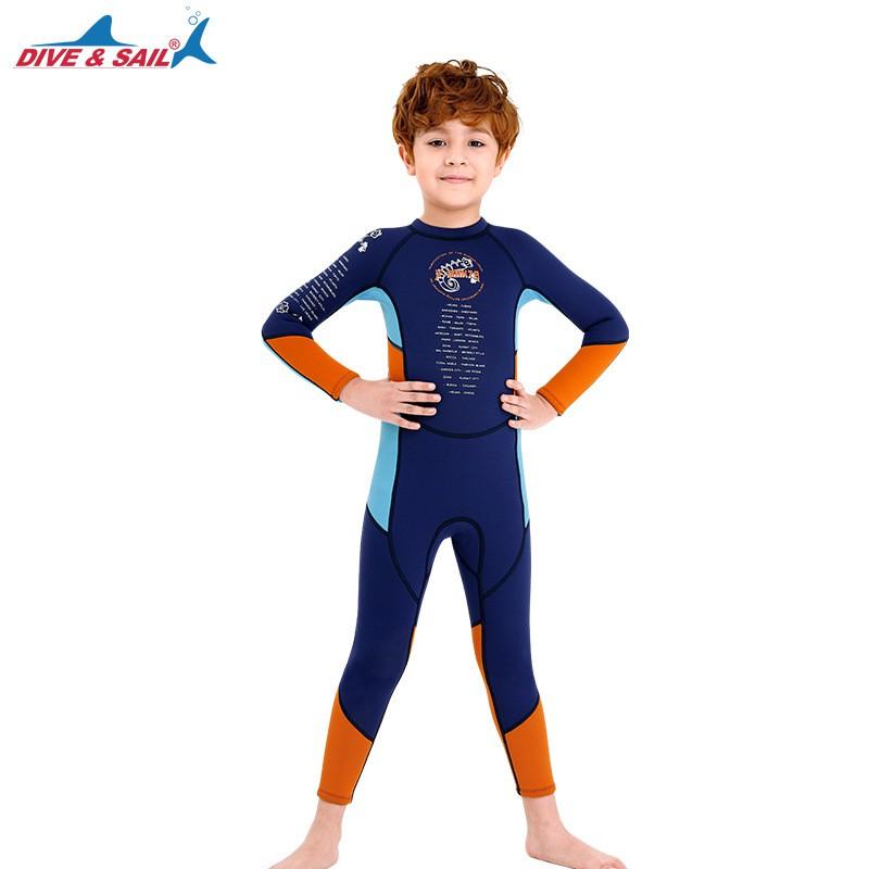 Kids 2.5mm Neoprene Wetsuit Full Body Long Sleeve Snorkeling Diving Surfing Jellyfish Protection