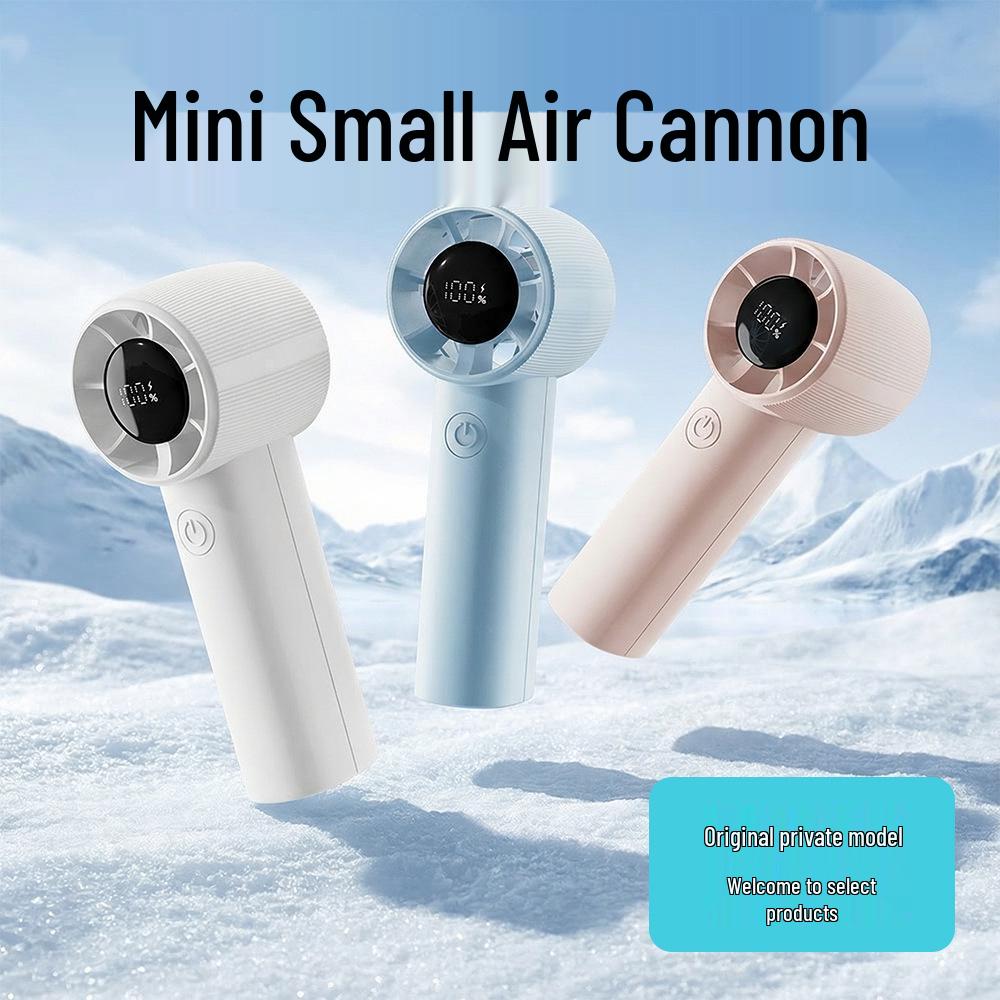 Portable Rechargeable High-Speed Pocket Fan with Brushless Turbine Moonlight White 1800mAh