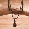European and American jewelry, men's wood bead turquoise necklace set Necklace simple and versatile niche sweater chain