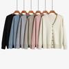 2023 Autumn Office Sweater Knitwear Casual V-neck Long Sleeve Cardigan Versatile Solid Button Knitted Cardigans Outwear 29625