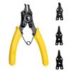 4 In 1 Heavy Duty Snap Ring Pliers Anti-Slip Steel Snapper Clamp Set C Clip Circlip Lock Ring Removal Tool for Narrow Space