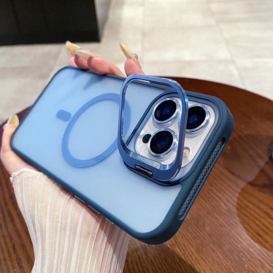 Skin matte mobile phone case iPhone16 metal lens holder magnetic attraction U2 Apple advanced sense 15PRO suitable