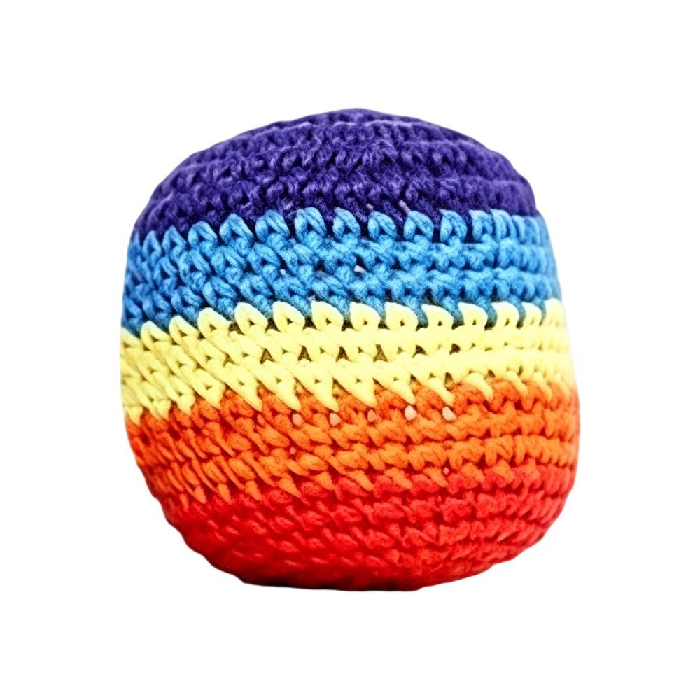 

1/3/6/12Pcs Durable Handmade Knitted Footbag Sack Geometric Pattern Magic Juggling Balls Children Random color-1pc