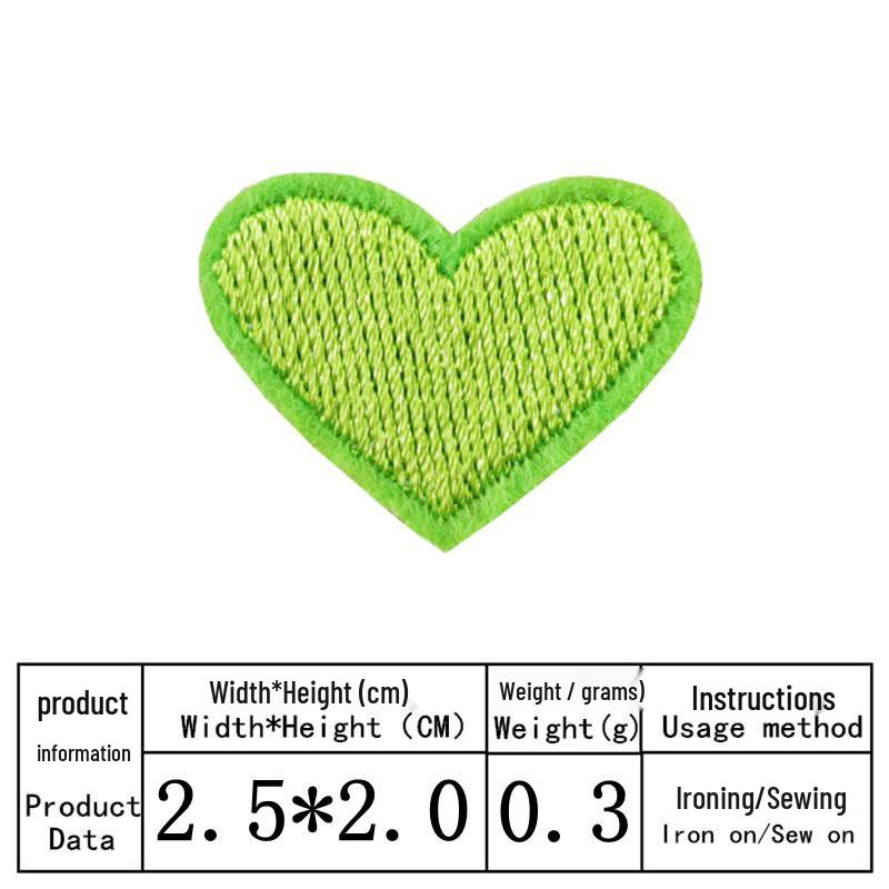 Neuer Stil Herzförmiger Gestickter Canvas-Aufnäher für Kleidung, Schuhe, Hüte und Taschen
