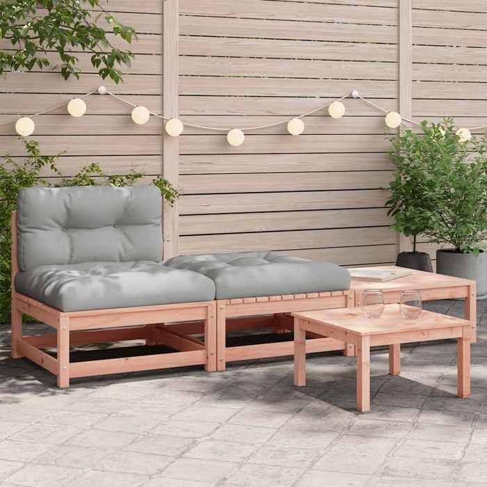 VidaXL Canapé de Jardin sans Accoudoirs avec Coussins et Repose-pieds, Siège avec Dossier, Meuble de Terrasse Patio 838147