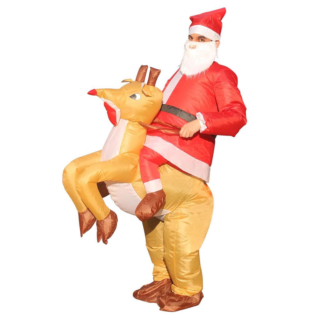 Halloween Santa Claus Snowman Reindeer Inflatable Costume - Christmas Tree Gingerbread Man Outfit