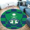 Al-Ahli Saudi FC Round Area Rug,Carpet Rug for Living Room Bedroom Sofa Playroom Decor,Non-slip Floor Mat