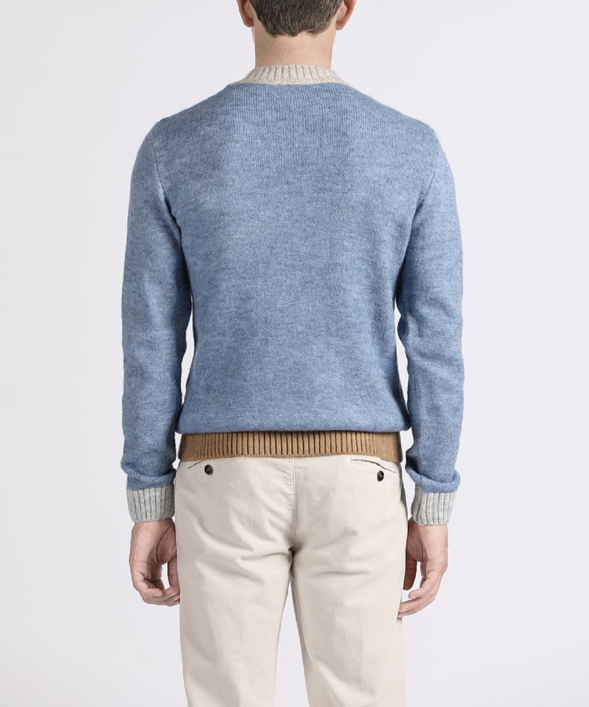 PANICALE Blue Color-Block Crewneck Knit