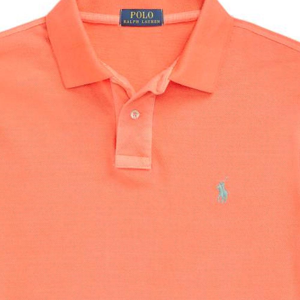 Polo Ralph Lauren Solid Color Logo Embroidered Straight Fit Short Sleeve Polo Shirt Men Tops Orange MNPOKNI1N821132-800