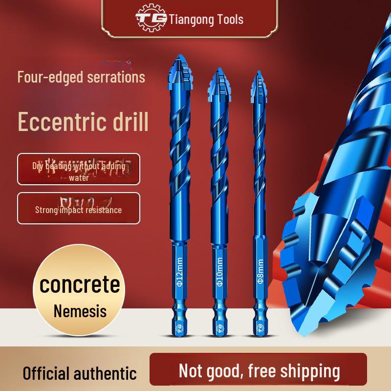 Tiangong Serrated Eccentric Drill Bit for Tile, Ceramic, Glass, Marble & Concrete