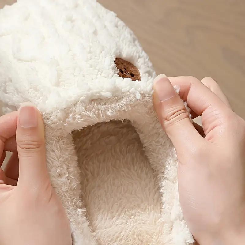 Gemütliche Cartoon-Bären-Hausschuhe für Damen & Herren - Plüschige Winter-Hausschuhe für drinnen, Rutschfest, Warm & Bequem zum Hineinschlüpfen