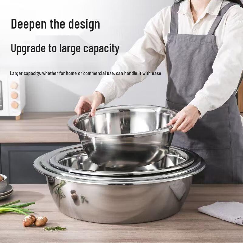 HUIHUADU 20cm Thickened Stainless Steel Mixing Bowl