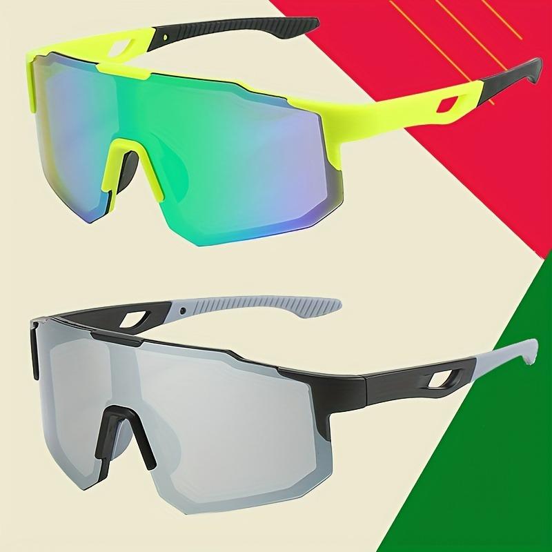 2 Piece Set of Men's and Women's Fashionable Glasses Colored PC Lenses Sports Baseball and Softball Glasses