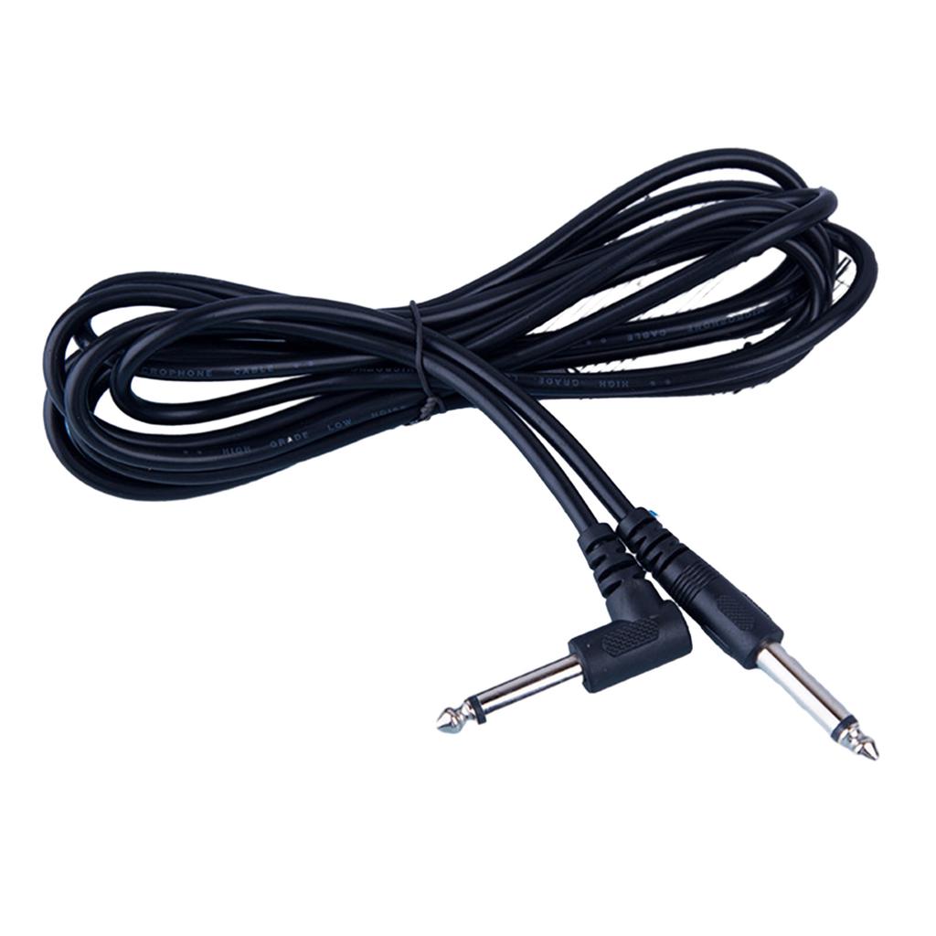 Guitar Instrument Cable Straight To Right-Angled Gold Plated 6.35mm Guitar Cord 3 Meter for Guitar Keyboards Mixers