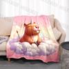 1 Stück Cartoon Cabypara Aufdruck Decke Warm Weich und Bequem Heim Reise Decke Büro Sofa Feiertagsgeschenke für Erwachsene Kinder