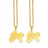 Anniyo 3.2CM Punjab State Pendant Necklace Stainless Steel Jewelry for Women Men #303301