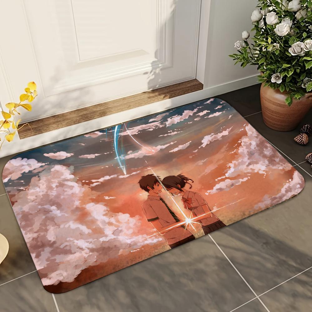 1pc Anime Your Name Bathroom Absorbent Mats Anti-Slip Mats Home Decor Supplies Carpets Home Kitchen Floor Mats