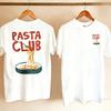 Women Pasta Club Spaghetti Noodle Bowl Front Back Tshirt Vintage Italian Food Funny Cotton Carb Pasta Food Enthusiast Casual Top