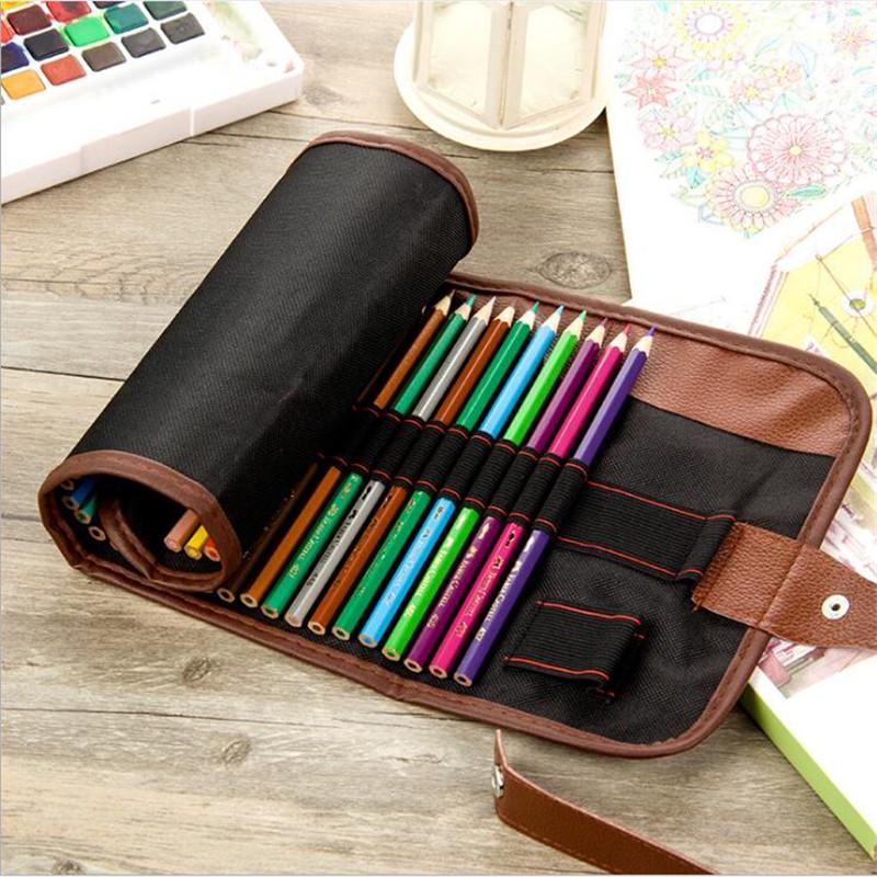 36-Schlitz Canvas Stiftrolle Skizzenstift & Buntstifthalter Künstler Studentenbedarf Zeichnen Malen Schreibwaren Organizer Aufbewahrungstasche