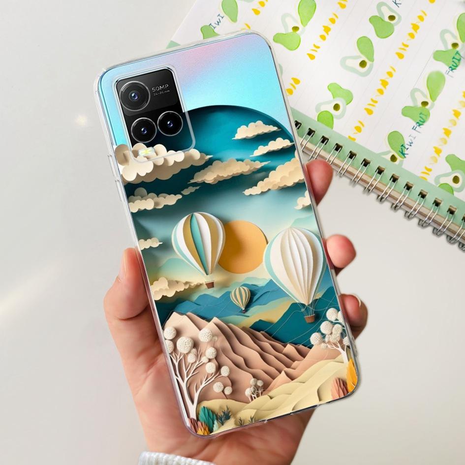 For Vivo Y33s V2109 Case Y21 2021 V2111 Cover Fashion Flower Soft Clear Silicone Slim Fundas For Vivo Y21t Y33t Y21a Y21s Bumper