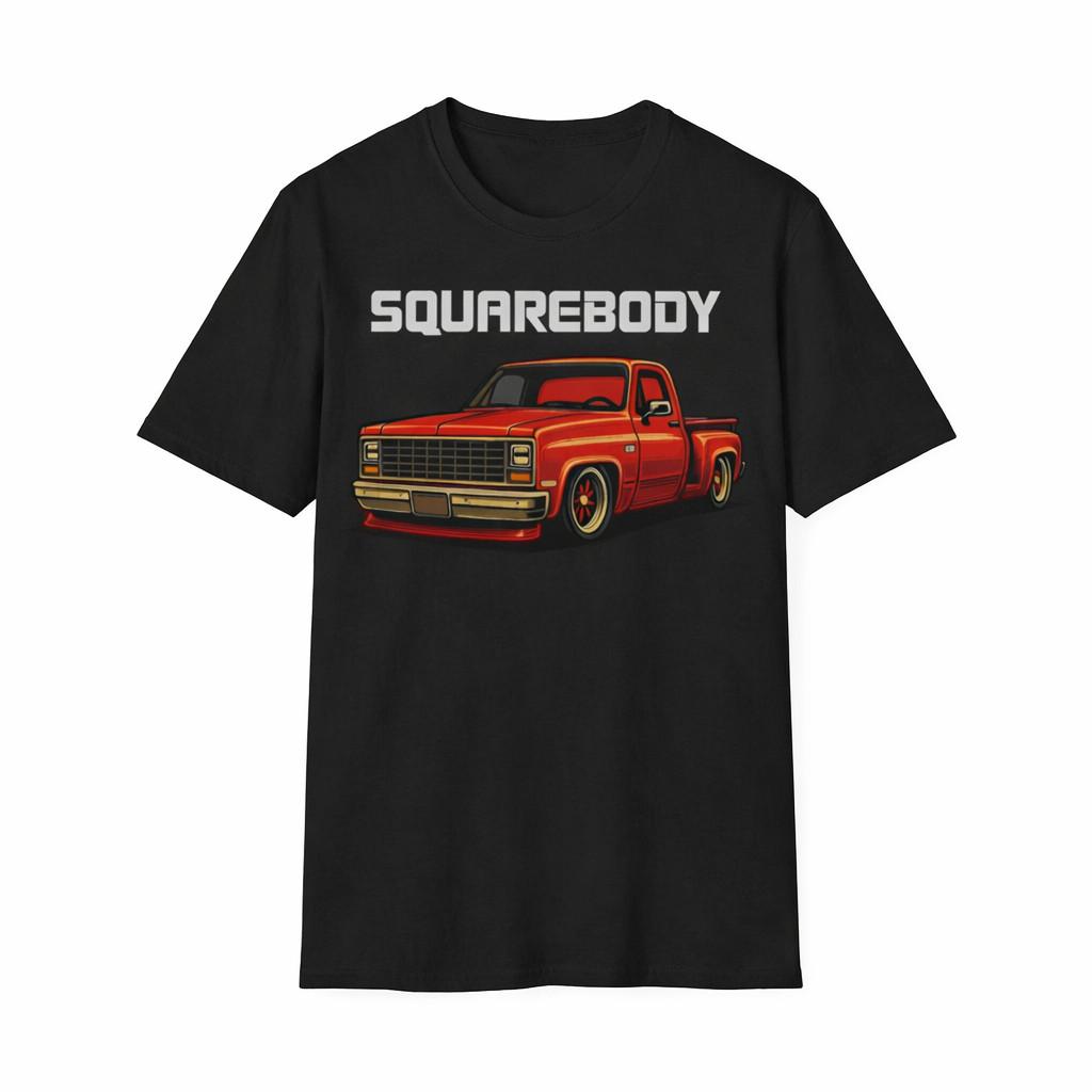 Squarebody Chevy C10 Slammed Red Classic Pickup Unisex Graphic Tee L