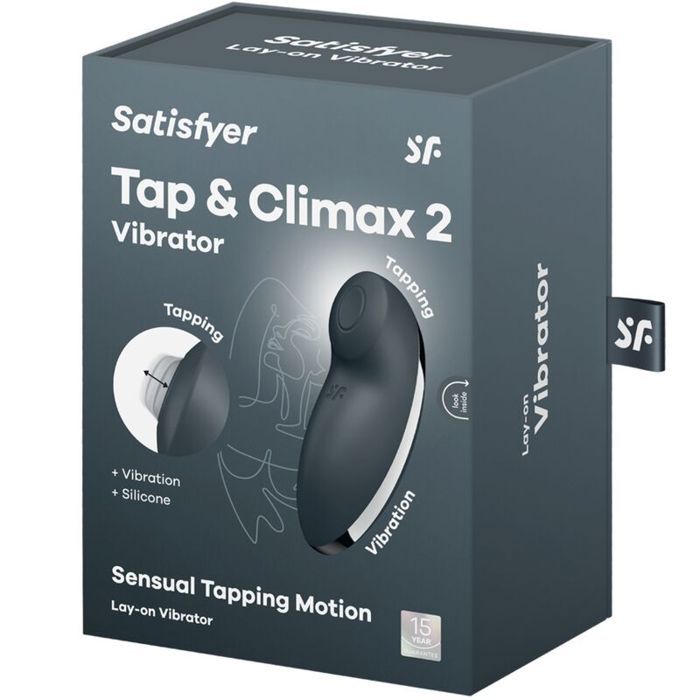 Vibrateur - SATISFYER - TAP &amp; CLIMAX 2 - Silicone doux - 11 programmes de vibrations - Compact