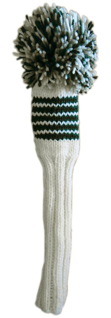 Jan Craig Handmade Fairway Wood Headcover for #5 Golf Clubs, White/Aspen Green/Silver
