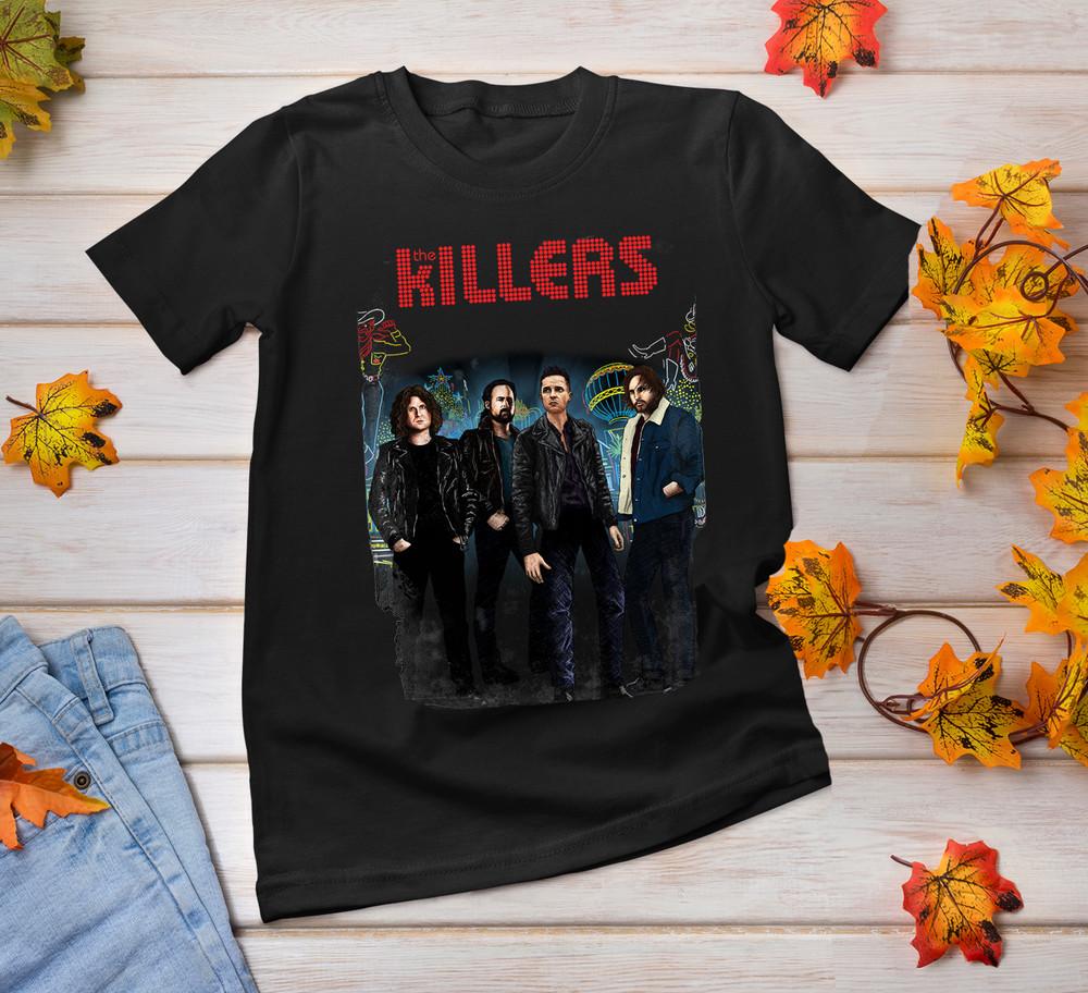 The Killers band Member Shirt Gift family Short Sleeve Cotton Black unisex Unisex T-Shirt S