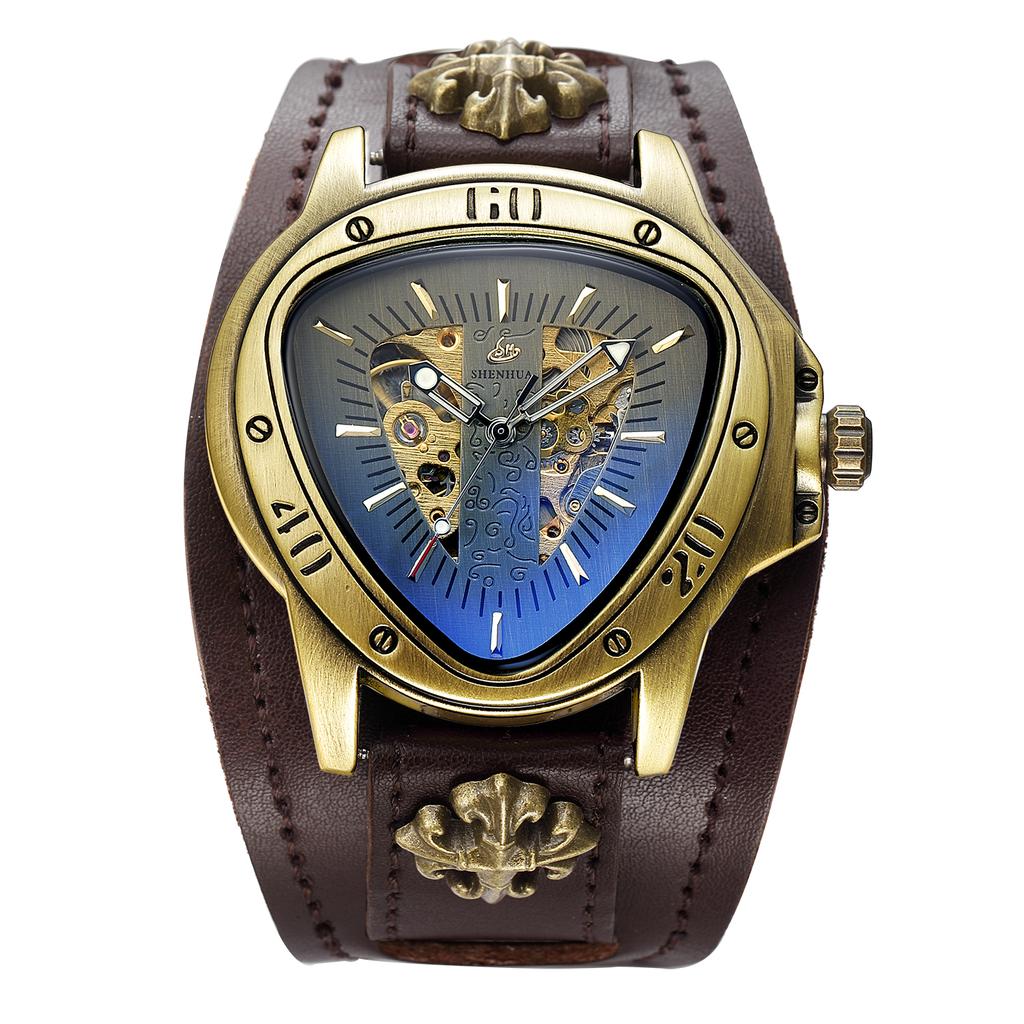 Fashionable Men's Watch Triangle Hollowed Out Luminous Fully Automatic Mechanical Movement Mechanical Watches Reloj Automático