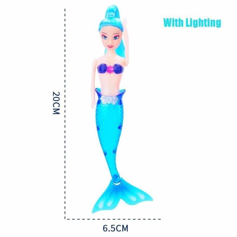 1 buc. Lumină LED rezistentă la apă, păpușă sirenă pentru înot Prinsess, copil, fete, jucărie, baie, spa, piscină