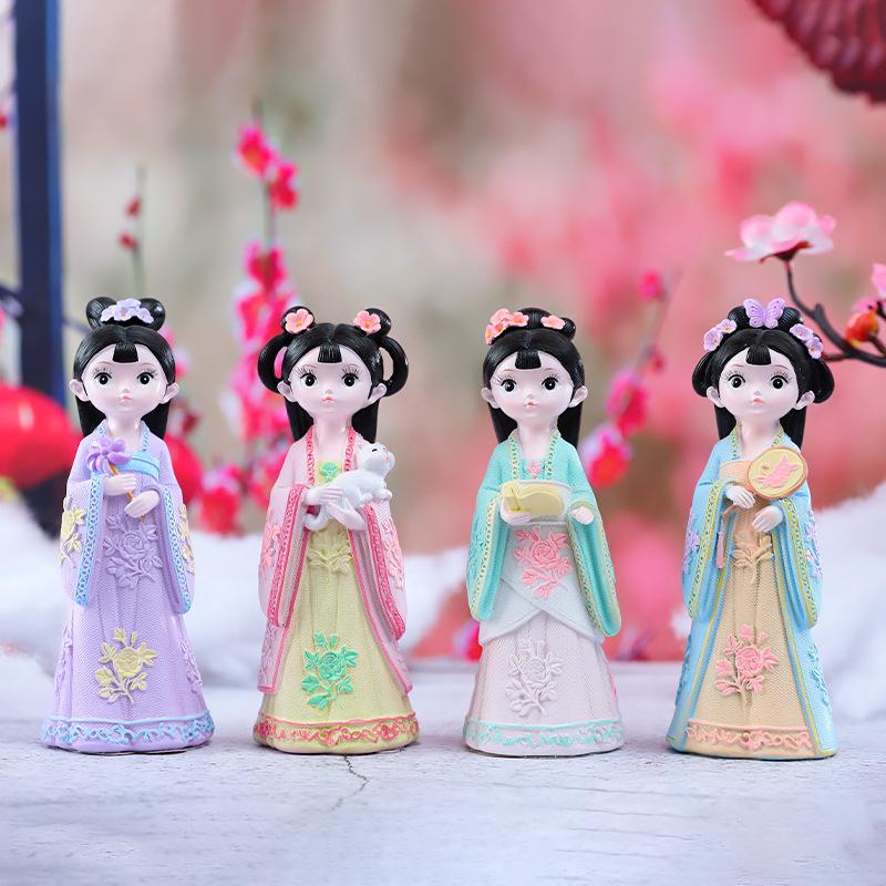 Kreativer Handyhalter im Stil der Tang-Dynastie mit Glücksbringer: Exquisites Harzornament