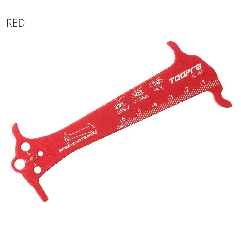 Bicycle Chain Wear Indicator Ruler Repair Tool Stainless Steel Mountain Road Bike Chain Gauge Measurement Checker Screw Diameter