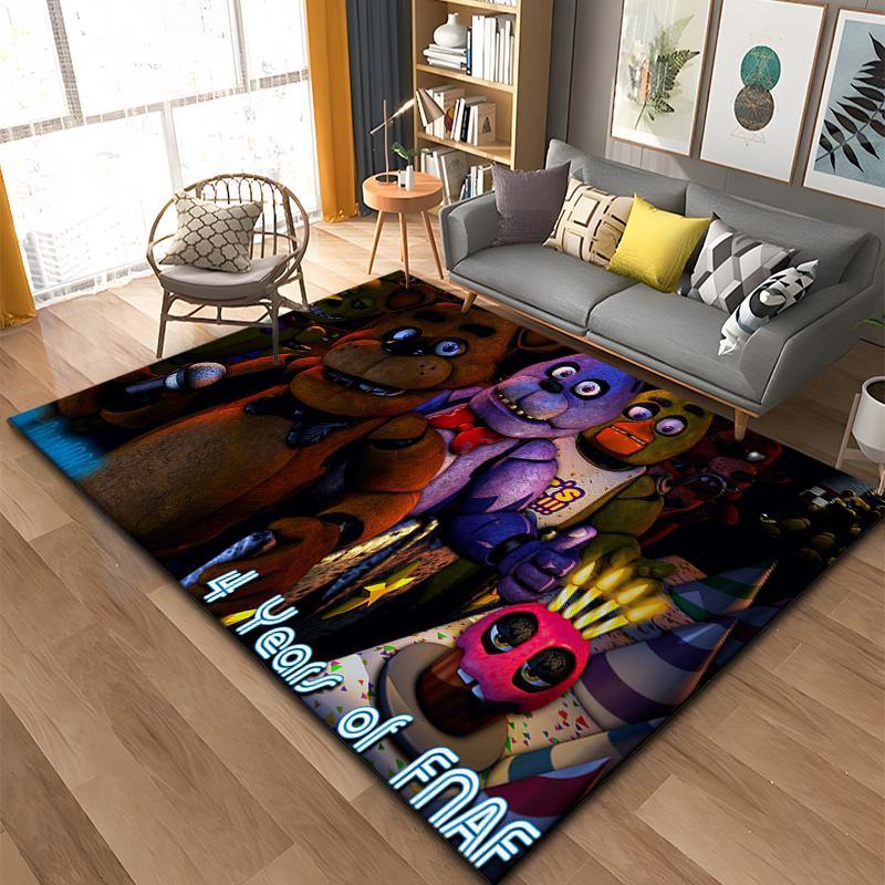 3D FNAF-Five-nights-At-Freddys Muster Teppich Große Fläche Teppich für Wohnzimmer Kinderzimmer Sofa Küche Dekorieren Rutschfeste Matte Geschenk