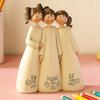 Resin Desktop Figurine Little Angel Girl/Sisterhood/Friendship Statue for Shelf Home Office Desk Car Decor