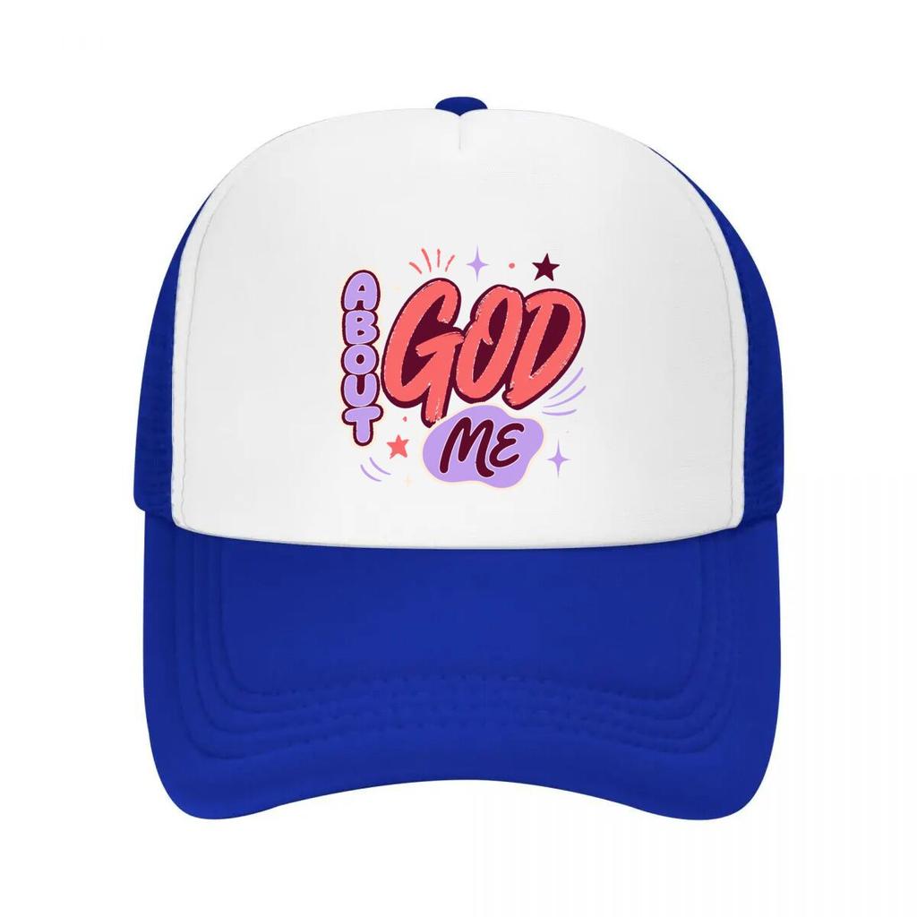 God About Me Bold Typography Mesh Baseball Cap Casual Hat Outdoor For Womens Unisex FeUnisex